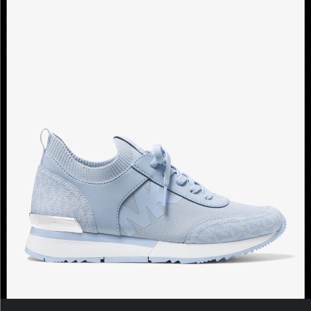 Michael Kors Jenkins Mixed Media Trainer in blue - Picture 8 of 8